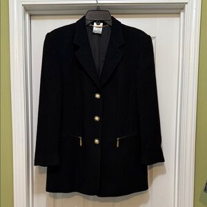 BASLER Black Wool Blazer 38 Gold Buttons